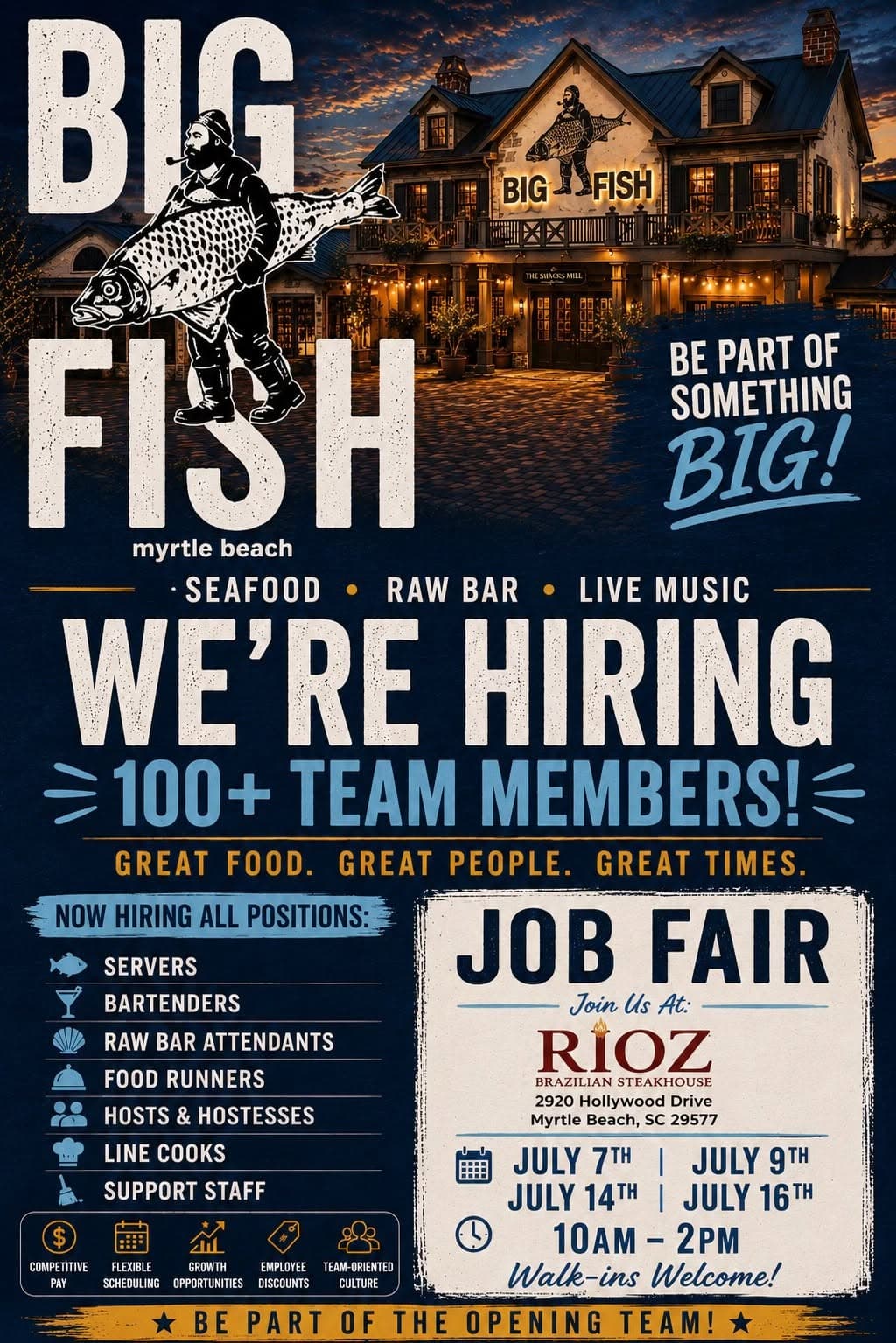 Big Fish job fair flyer for the opening team hiring push.
